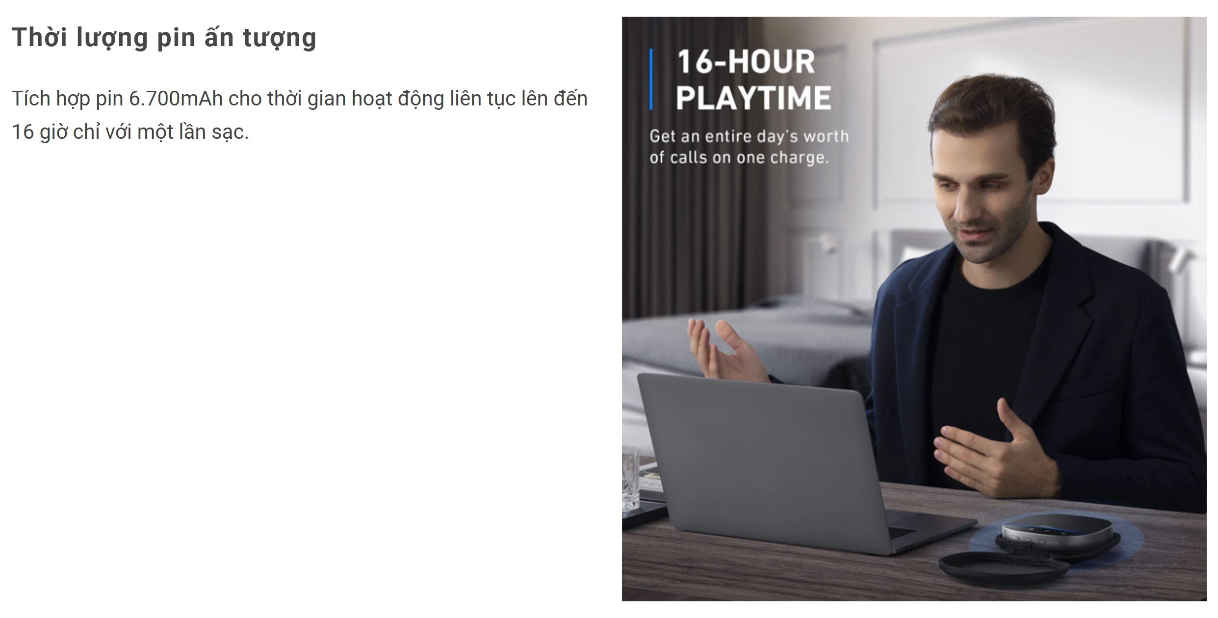 Loa hội nghị không dây Anker PowerConf S500 - A3305 - Màu đen