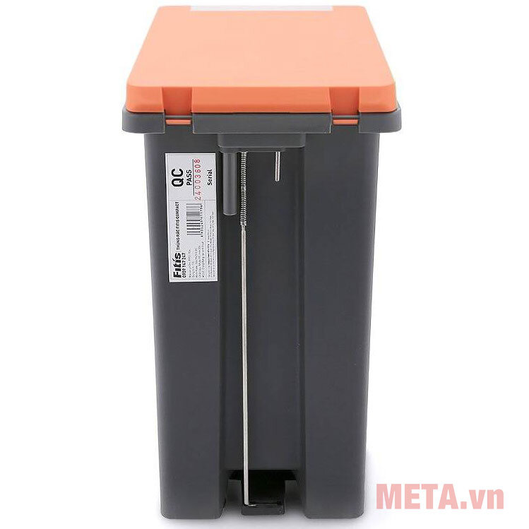 Thùng rác nhựa đạp dòng Compact Fitis PPS1-905 - 10L (Đen cam)