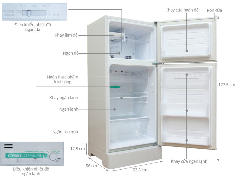 Tủ lạnh Sharp 165 lít SJ-173E Tủ lạnh Sharp 165 lít SJ-173E