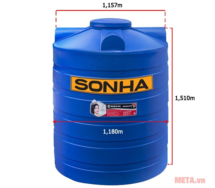 Bồn nước Sơn Hà nhựa đứng BNSH1500 - 1500 lít