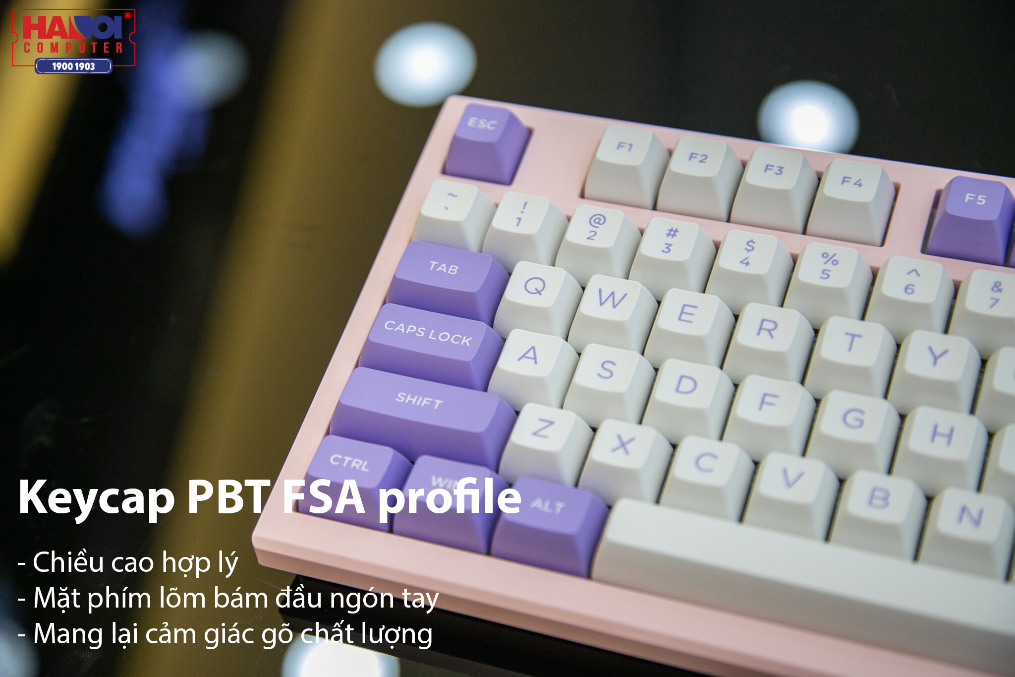 Bàn phím cơ FLEsport FL980 SAM Cercis Rosa sw (Kailh Box) 4