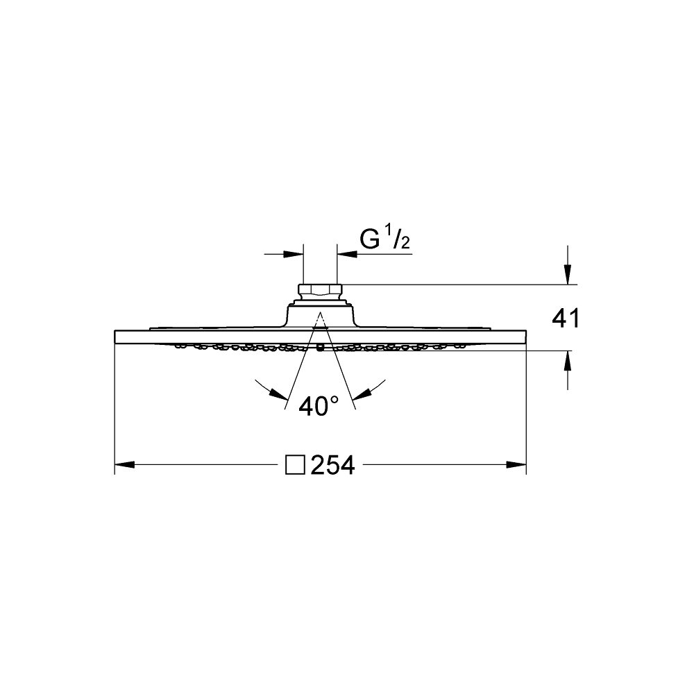 Bản vẽ kỹ thuật bát sen tắm Rainshower F-Series 10″ GROHE 27271000