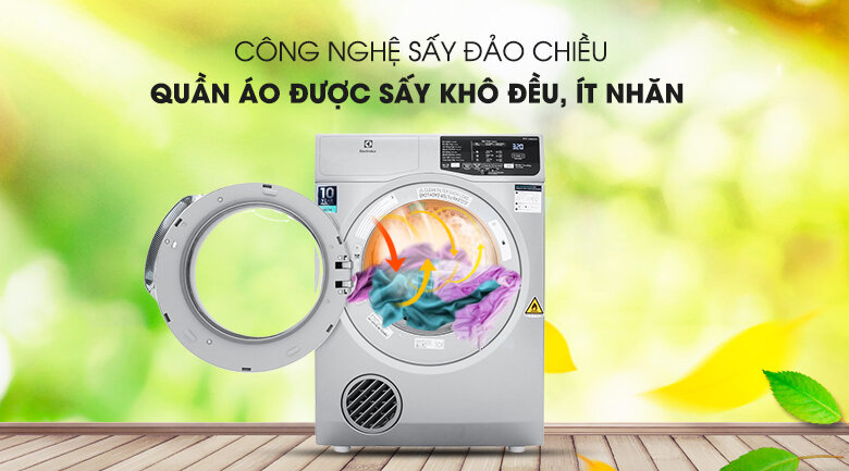 Công nghệ sấy đảo chiều - Máy sấy Electrolux 8 kg EDS805KQSA