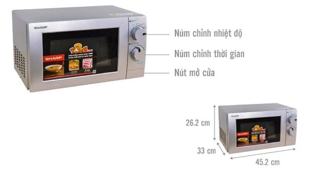 Cấu tạo lò vi sóng Sharp R 207VN SL