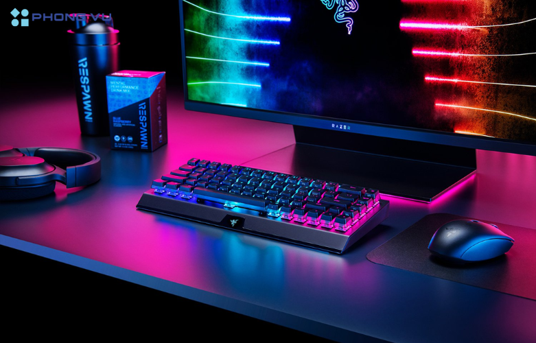 Bàn phím cơ không dây Razer BlackWidow V3 Mini HyperSpeed có đèn nền RGB