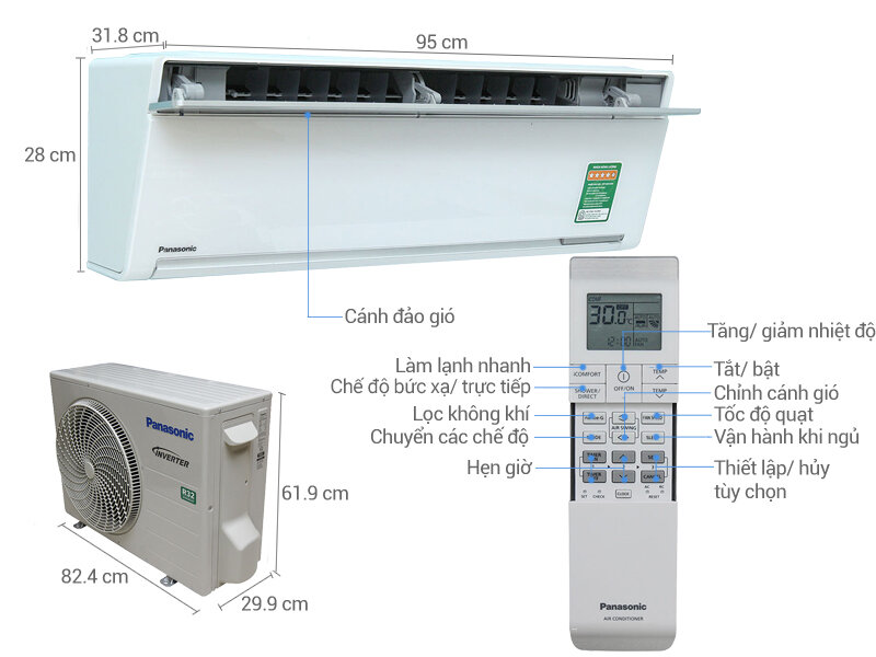 Máy lạnh Panasonic Inverter 2 HP CU/CS-VU18SKH-8