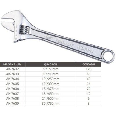 Mỏ lết mạ chrome 30''/800mm Asaki AK-7639
