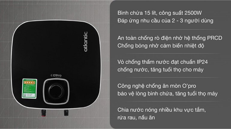 Bình nóng lạnh 15L Atlantic Nano Wifi