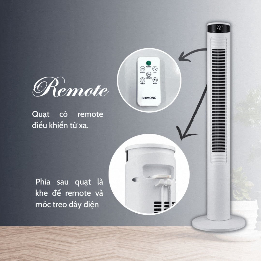 Quạt tháp Shimono có remote quạt tháp Shimono