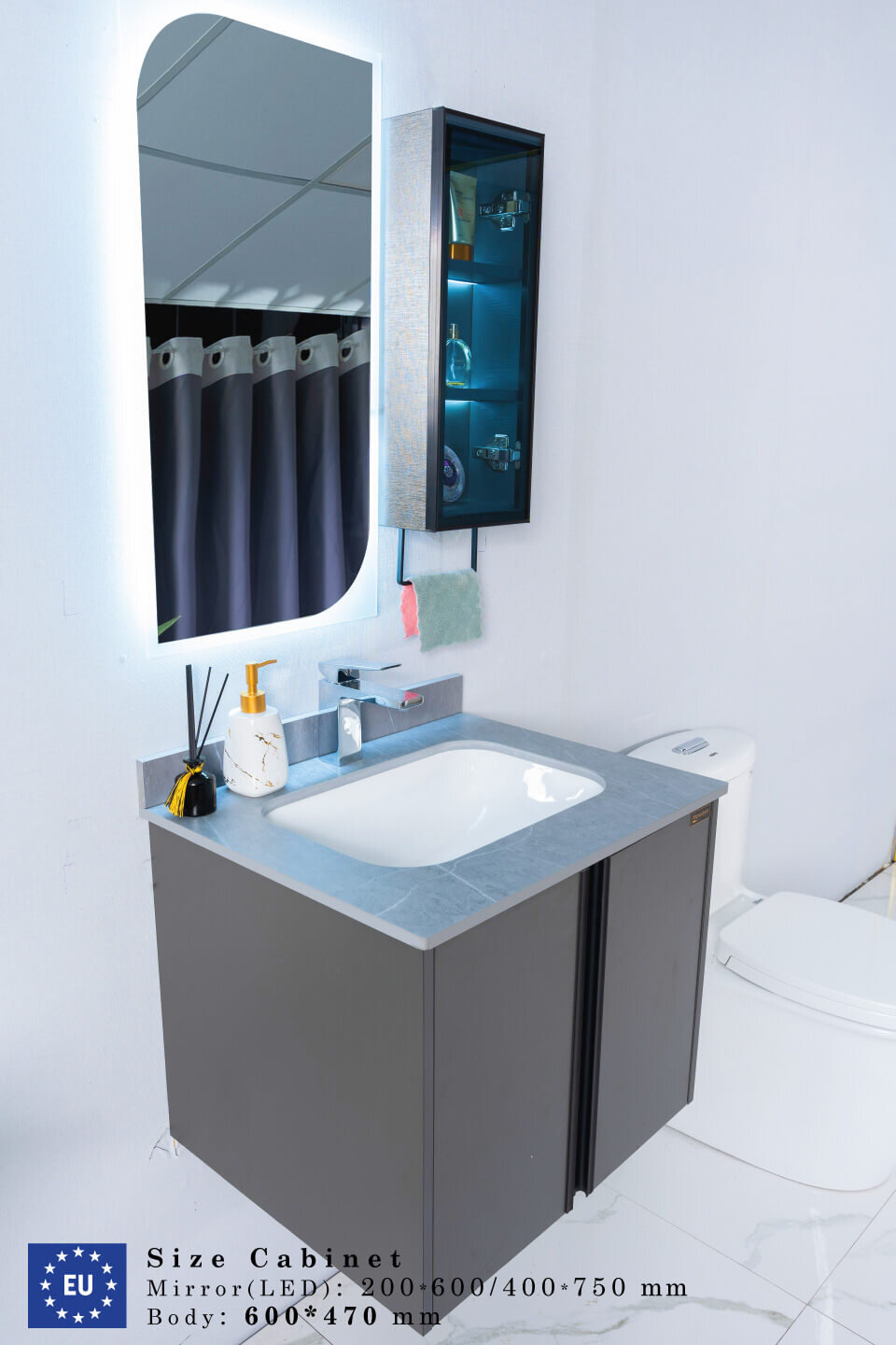 Bộ tủ chậu và gương led MOWOEN MW6602-60