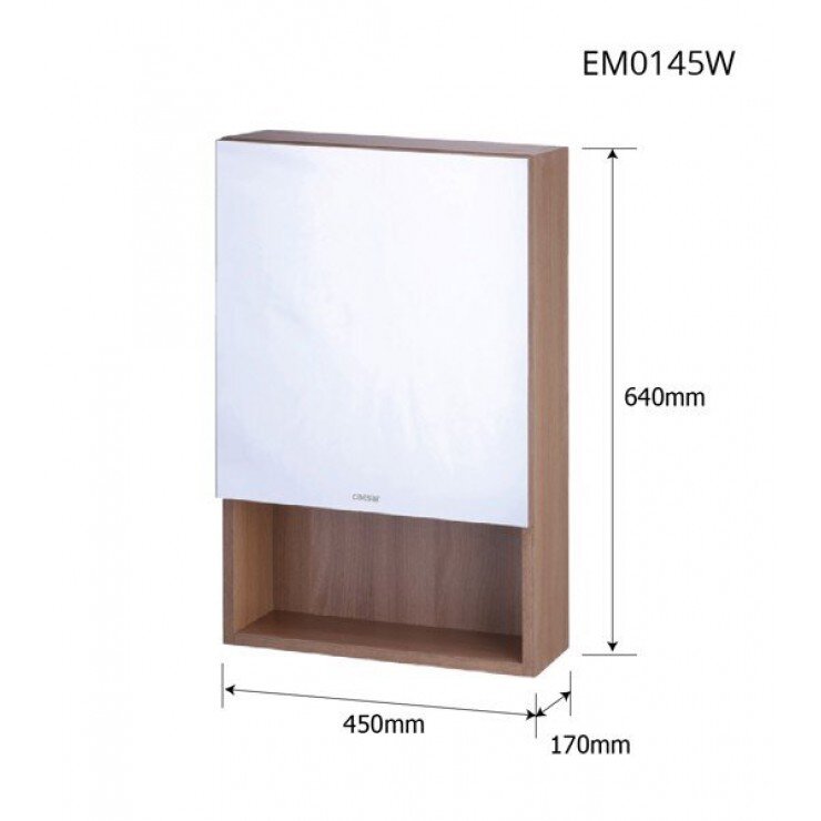 Bản vẽ kỹ thuật tủ Gương nhà tắm CAESAR EM0145W