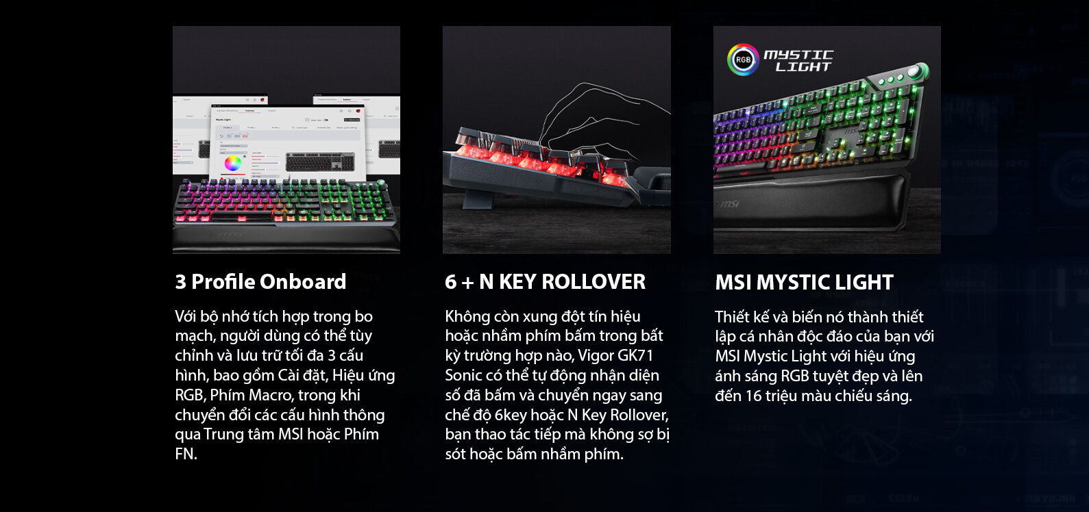 Bàn phím game MSI Vigor GK50 TKL đen (USB/RGB/Kailh Low Profile sw) 5 