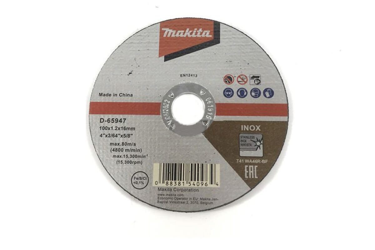 Đá cắt inox mỏng 100x1.2x16 Makita D-65947