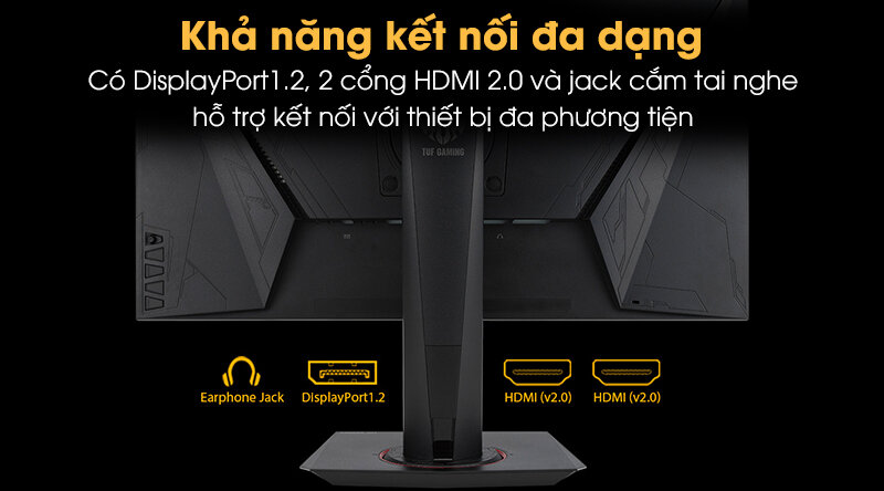 Màn hình Asus TUF Gaming VG259QM cổng cắm