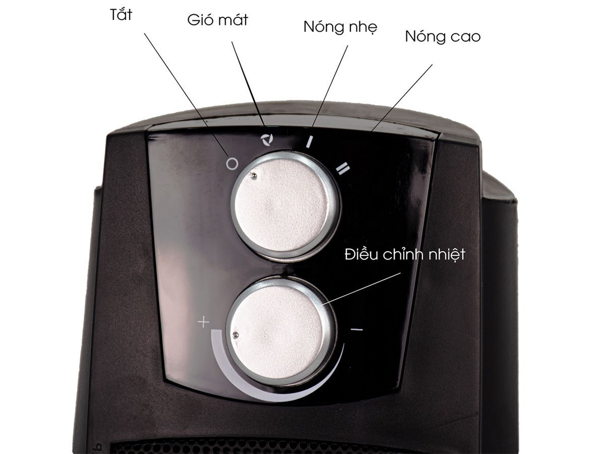 Quạt sưởi Ceramic Tiross có 2 mức sưởi ấm Quạt sưởi Ceramic Tiross