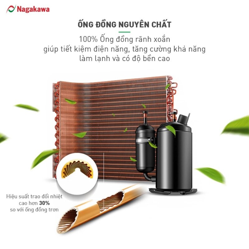 Điều hòa Nagakawa 9000 BTU 1 chiều Inverter NIS-C09R2H08 gas R-32