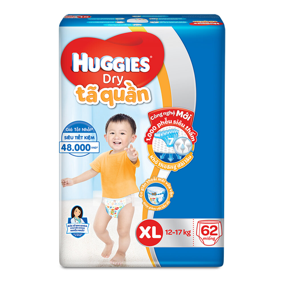  Bỉm quần cho bé Huggies XL62 (cho bé 12 - 17kg)