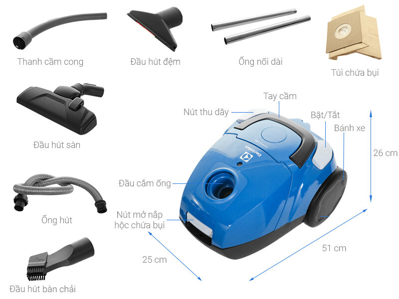 Máy hút bụi Electrolux Z1220 - 1600W