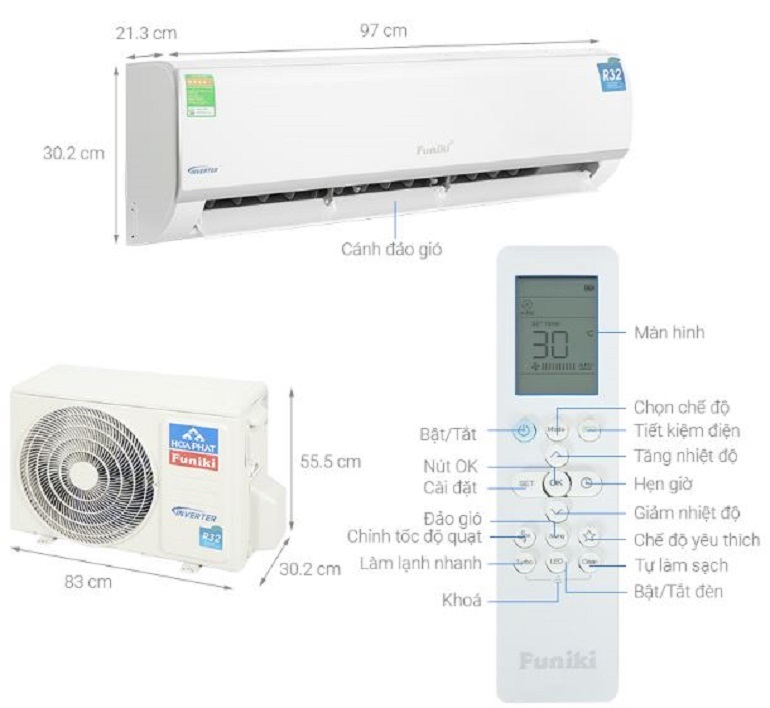 Điều hòa Funiki Inverter 18000 BTU 1 chiều HIC18TMU gas R-32 2 Điều hòa Funiki 18000 BTU 1 chiều Inverter HIC 18TMU gas R32