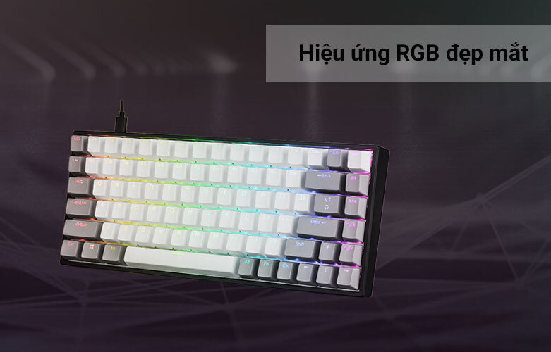 Bàn phím cơ E-dra EK384 - Huano Blue Switch | Hiệu ứng RGB đẹp mắt