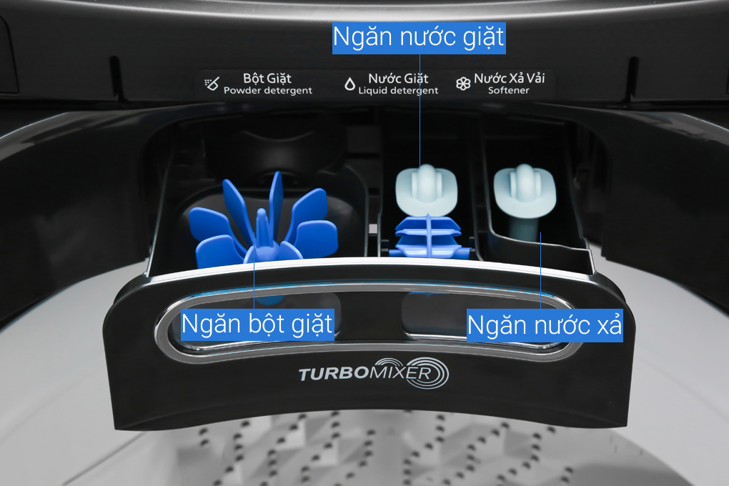 Ngăn bột giặt, nước xả máy giặt Inverter