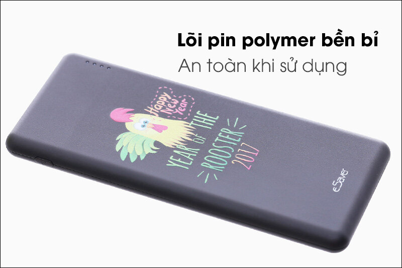 Pin sạc dự phòng Polymer 5.000 mAh eSaver Maya 5 Gà Đen Pin sạc dự phòng Polymer 5.000 mAh eSaver Maya 5 Gà Đen