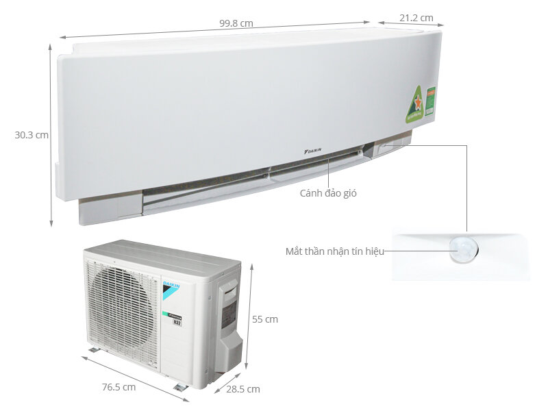 Máy lạnh Daikin Inverter 1 HP FTKJ25NVMVW Máy lạnh Daikin Inverter 1 HP FTKJ25NVMVW