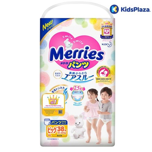 Bỉm tã quần Merries size XL 38 miếng