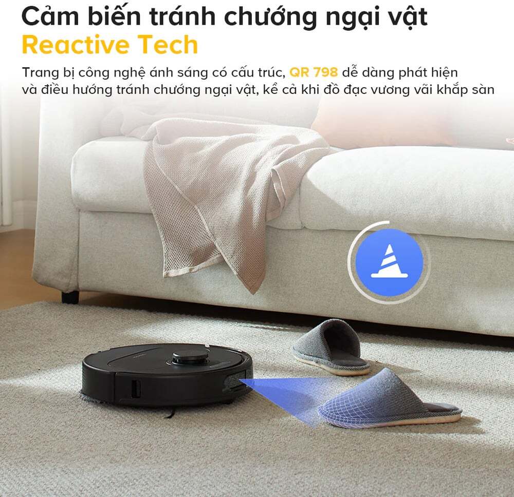 Cảm biến tránh chướng ngại vật Reactive Tech Robot hút bụi lau nhà Roborock