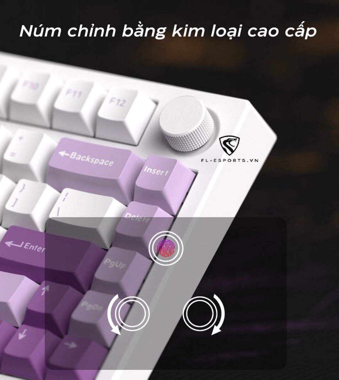 Bàn phím cơ FL-Esports GP75CPM White Body Taro Purple