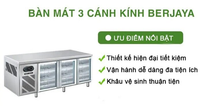 Bàn mát Berjaya 3 cánh 542 lít B3D/C7/600-SM