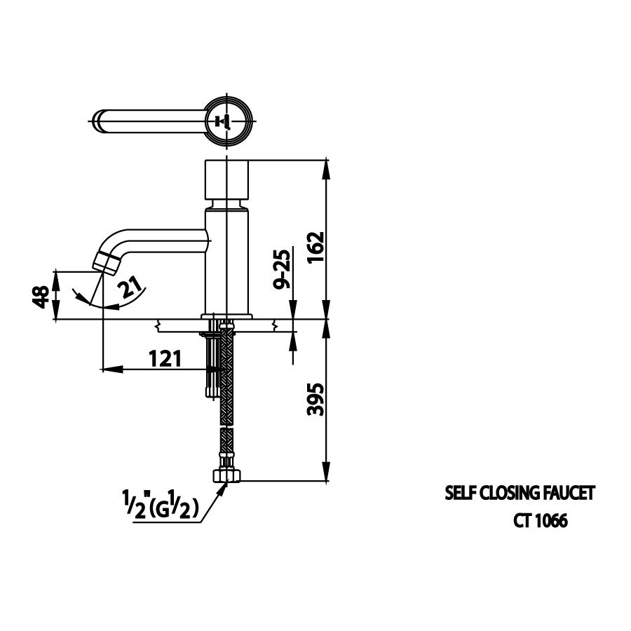 Bản vẽ kỹ thuật vòi lavabo lạnh COTTO CT1066