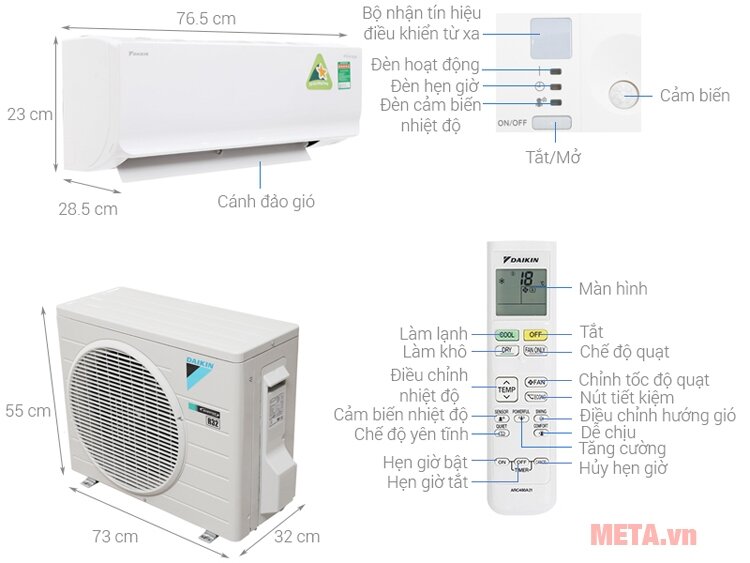 Máy lạnh 1 chiều Daikin Inverter 1.5 HP ATKC35TAVMV