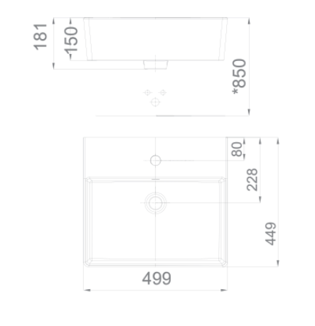 Bản vẽ kỹ thuật chậu rửa lavabo American Standard  đặt bàn WP-F613