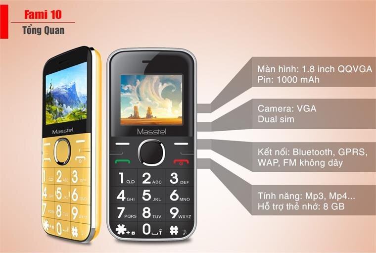 Điện thoại Masstel Fami 10 Gold