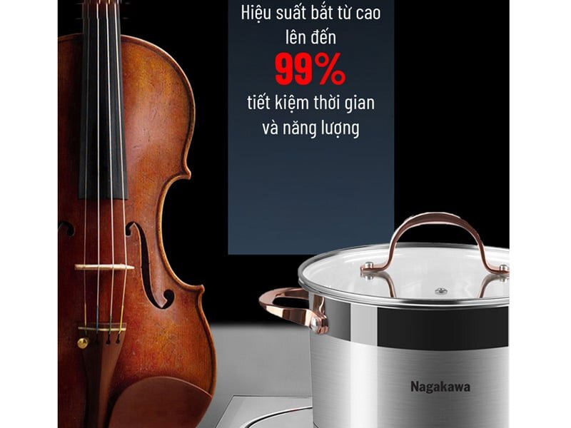 Bộ nồi Nagakawa NAG1352 thiết kế có đáy nhiễm từ, có hiệu suất bắt từ cao