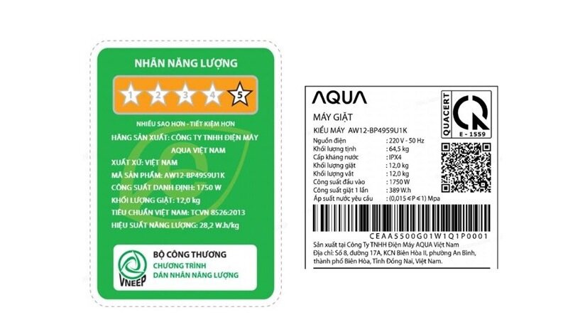 Máy giặt Aqua Inverter 12 kg AW12-BP4959U1K