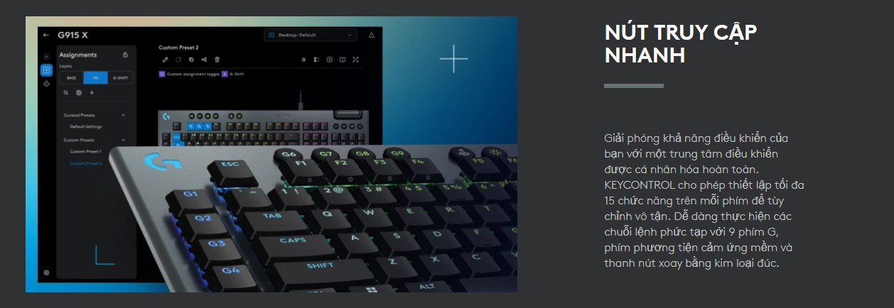 Bàn phím cơ Logitech G915 X Low Profile (Usb/Tactile/Đen) 3