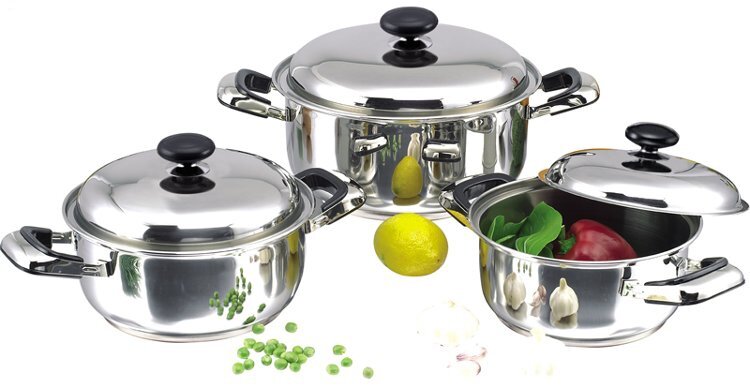 Bộ nồi inox 1 đáy quai đệm SH365 Bộ nồi inox 1 đáy quai đệm SH365
