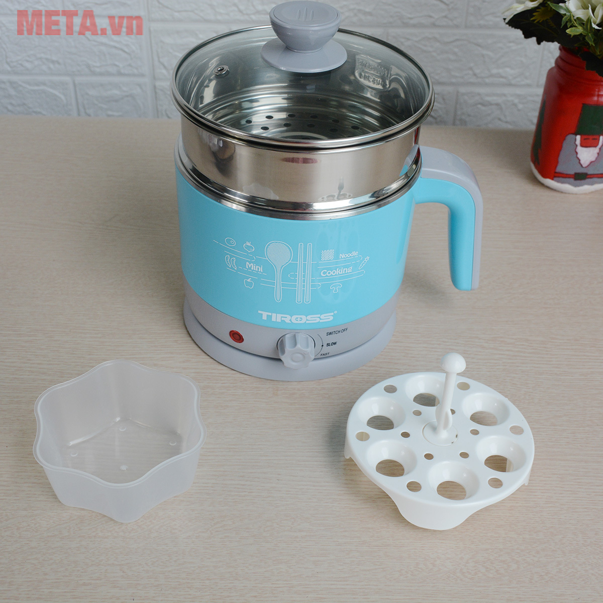Ấm nấu điện đa năng Tiross TS1366 Ấm nấu điện đa năng Tiross TS1366