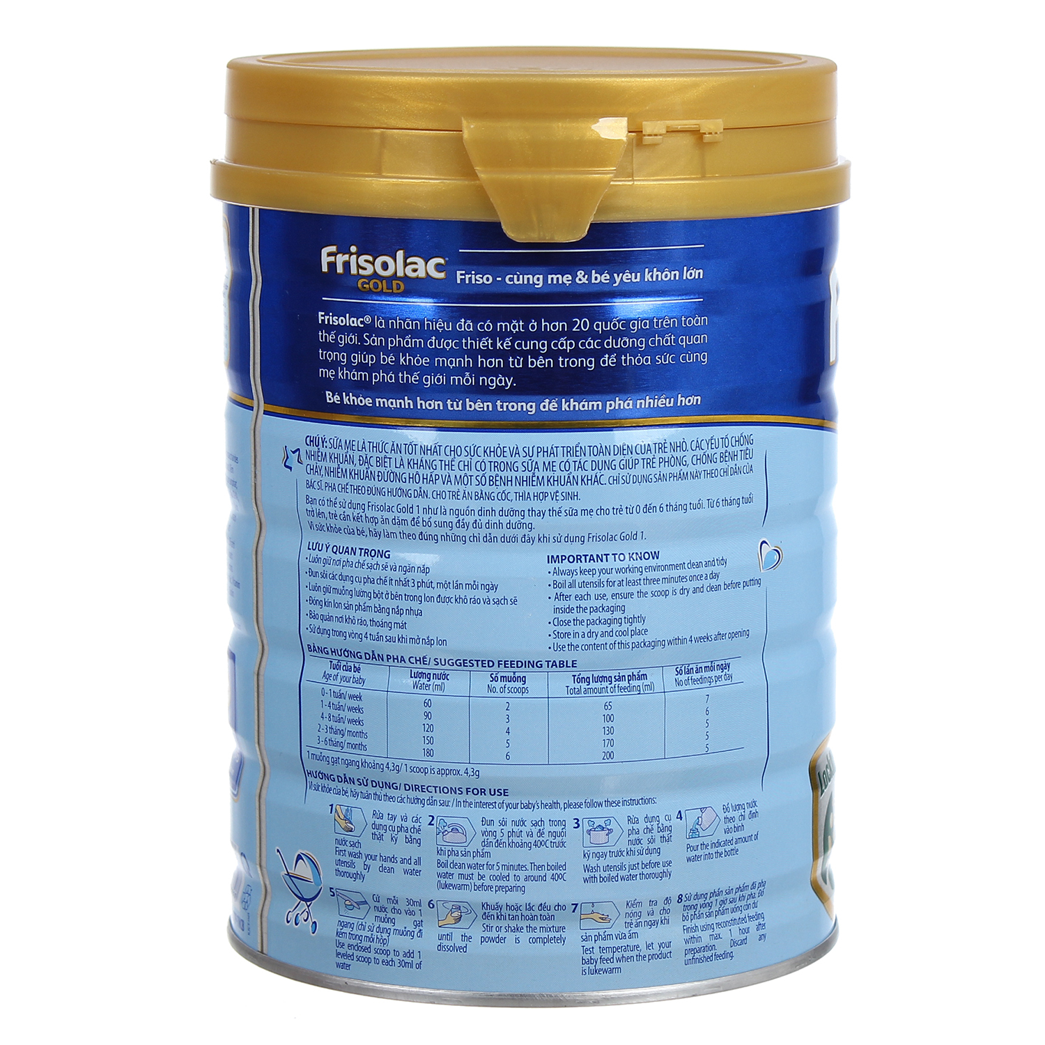 Sữa Frisolac Gold 1 900g (0 - 6 tháng)