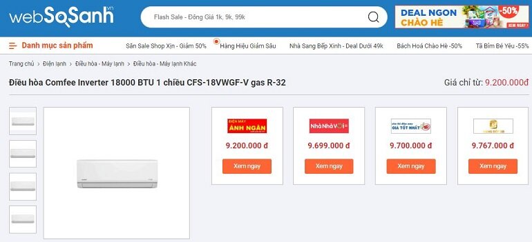 Điều hòa Comfee Inverter 18000BTU 1 chiều CFS-18VWGF-V giá thành phải chăng 