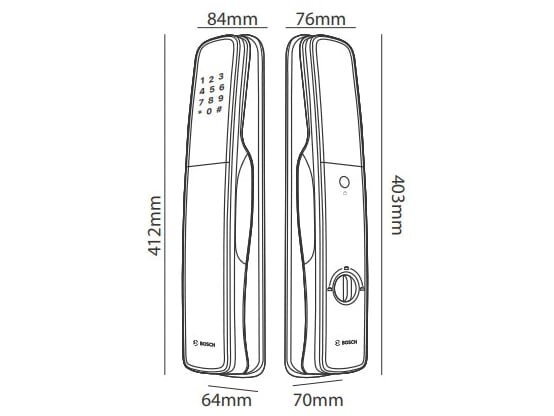 Kích thước của Bosch EL 800AKB Bosch EL 800AKB