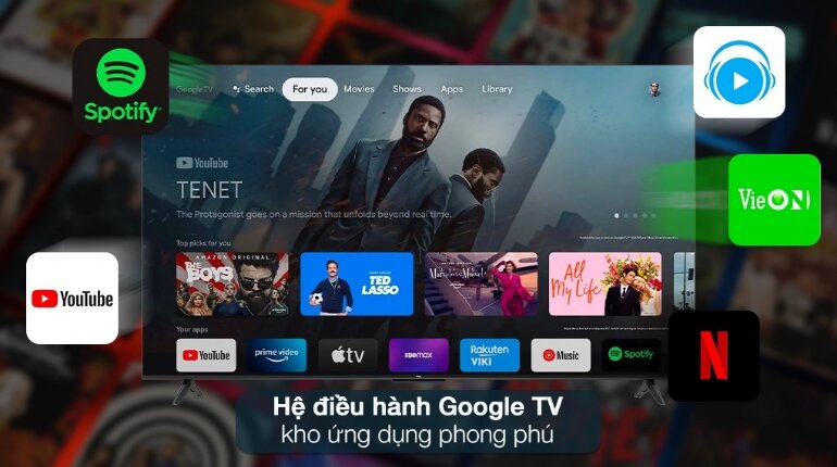 Google tivi TCL 4K 50 inch 50p635 ỨNG DỤNG