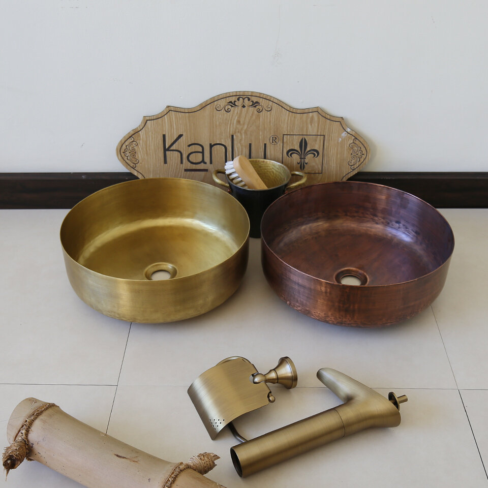 Chậu rửa lavabo bằng đồng Kanly RSC401V / RSC402V