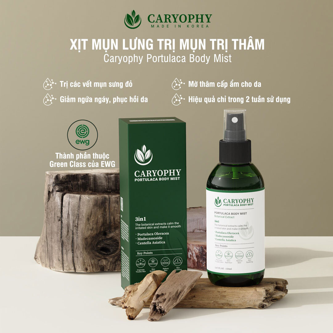 Mua Xịt Giảm Mụn Toàn Thân Caryophy Portulaca Body Mist 150ml nhập khẩu chính hãng, giá tốt tại Hasaki