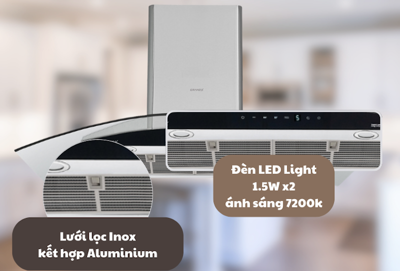 Máy hút khử mùi GrandX GX-H70C62/H70C62B được thiết kế tối ưu về cơ khí và quạt hút