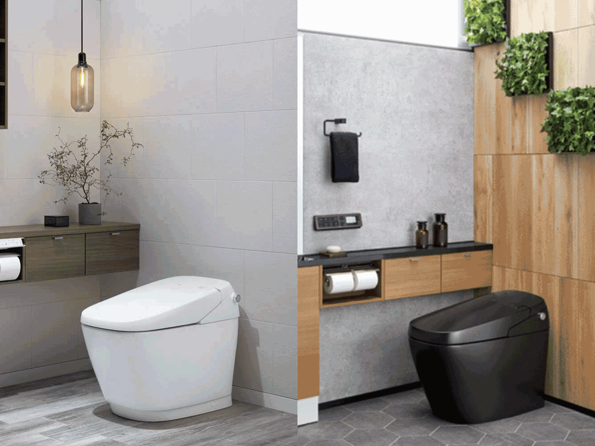 Bồn cầu điện tử INAX Satis G AC-G216VN màu trắng/ đen