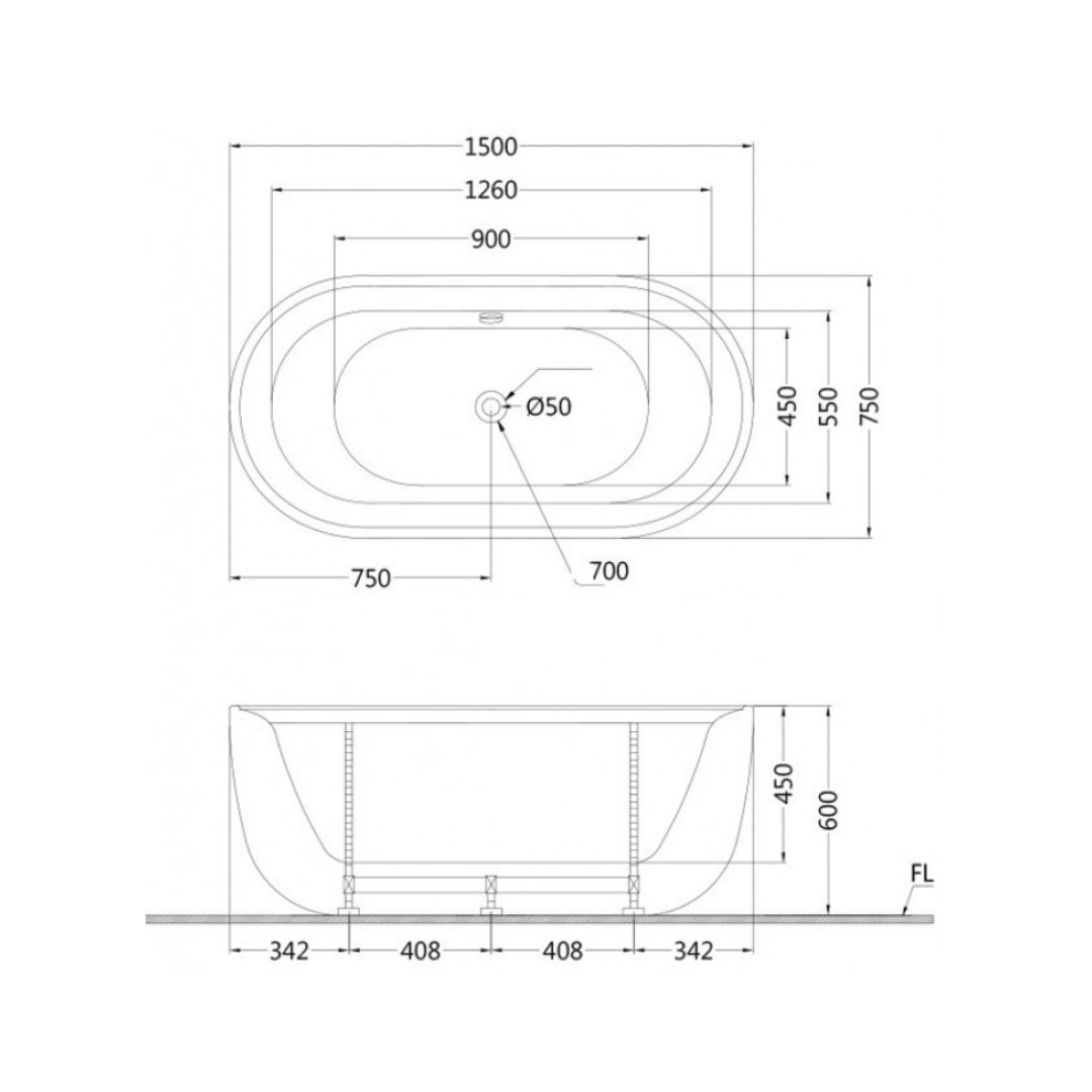 Bồn Tắm Chân Yếm 1m5 AT0750
