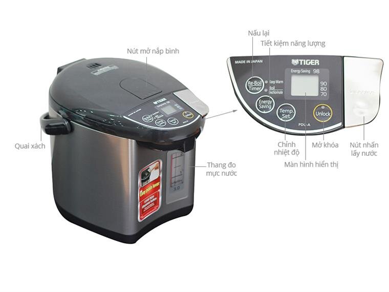 Bình Thủy điện Tiger PDU-A30W 3.0L